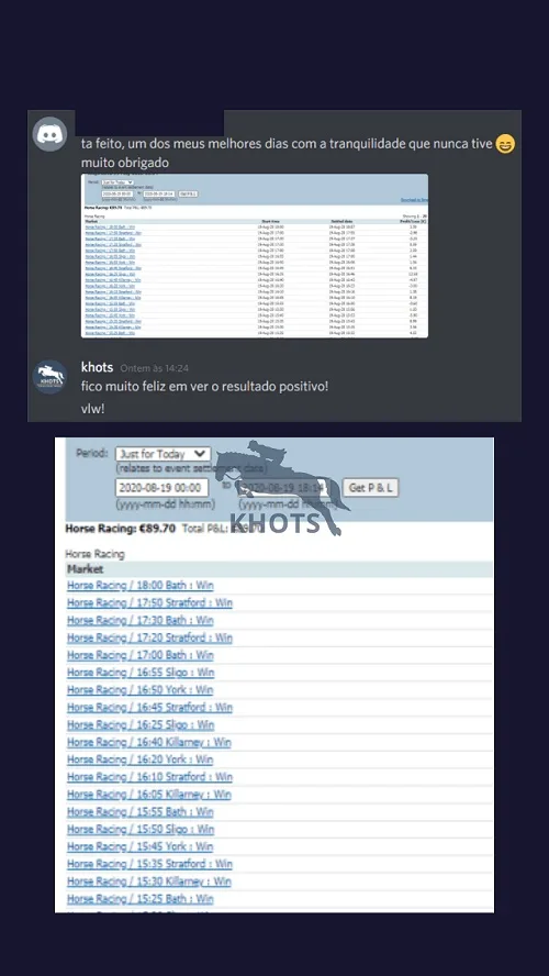 Mensagem de aluno sobre o curso