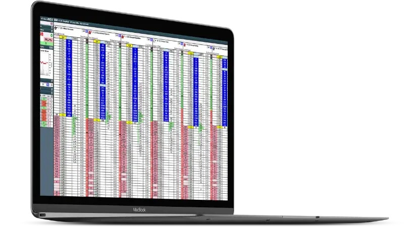 Tela de trading com o livro de odds durante uma corrida